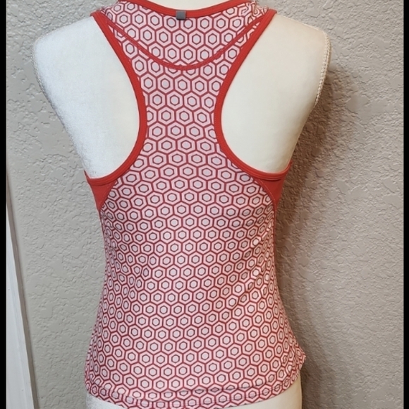 NIKE fit dry geometric tank S hexagon print athletic top with built in shelf bra - Picture 3 of 8